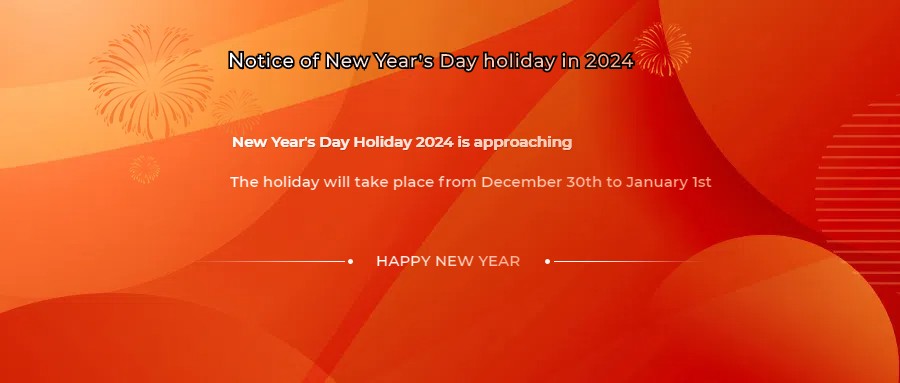 Notice of New Year's Day holiday in 2024
